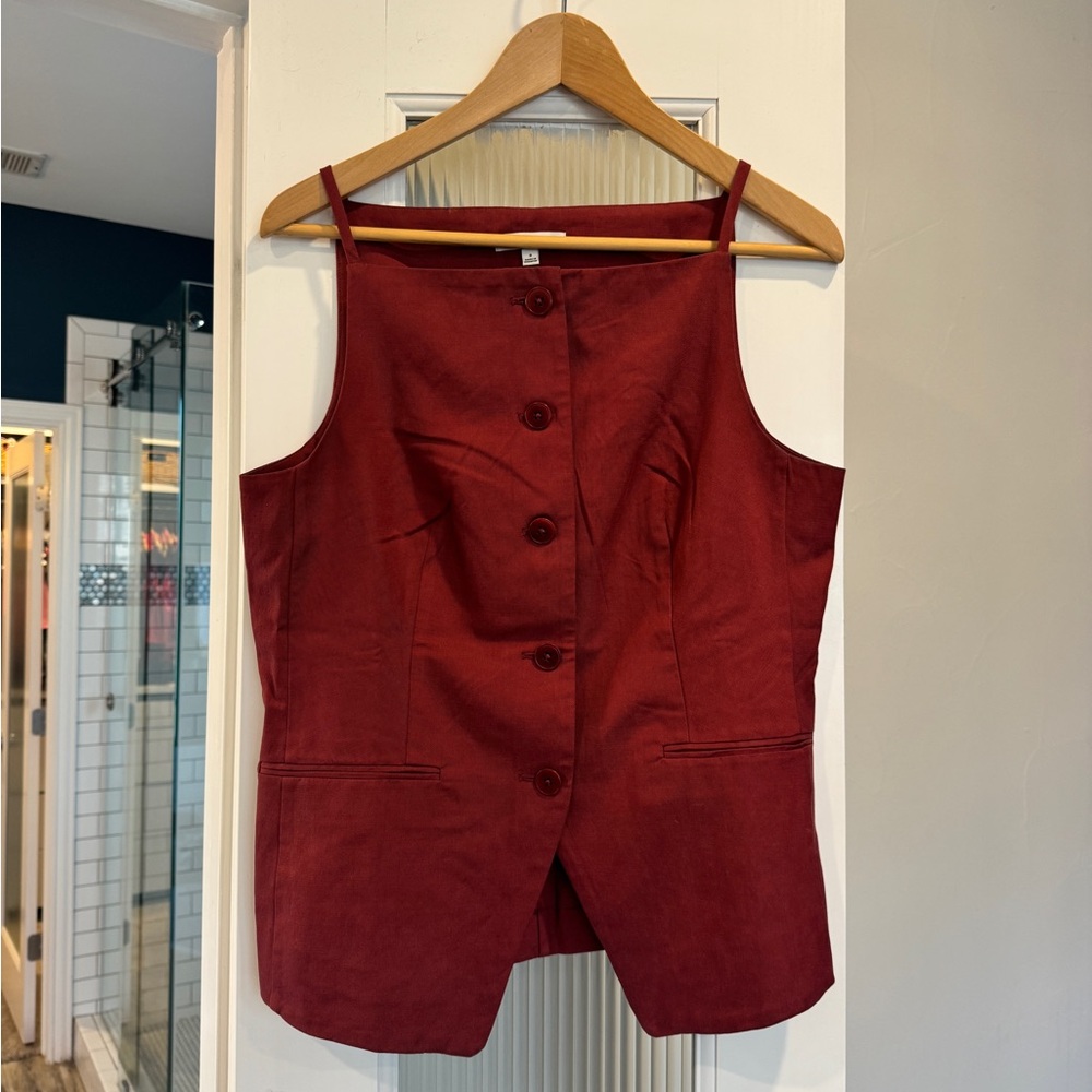 Madewell Button-Front Sleeveless Vest Size 8